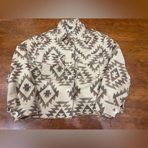Polagram Brown and Cream Patterned Jacket